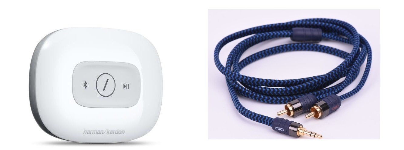 HARMAN KARDON Omni Adapt Hochwertiger High End Bluetooth Adapter + AIV Blue Snake 3-5 mm Klinke-Cinch 0-75 m UVP