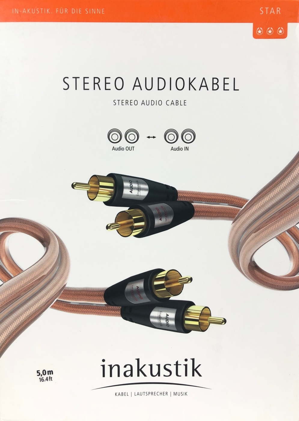 Inakustik Star Audio-Cinchkabel RCA-Stereo 5-0 m vergoldet